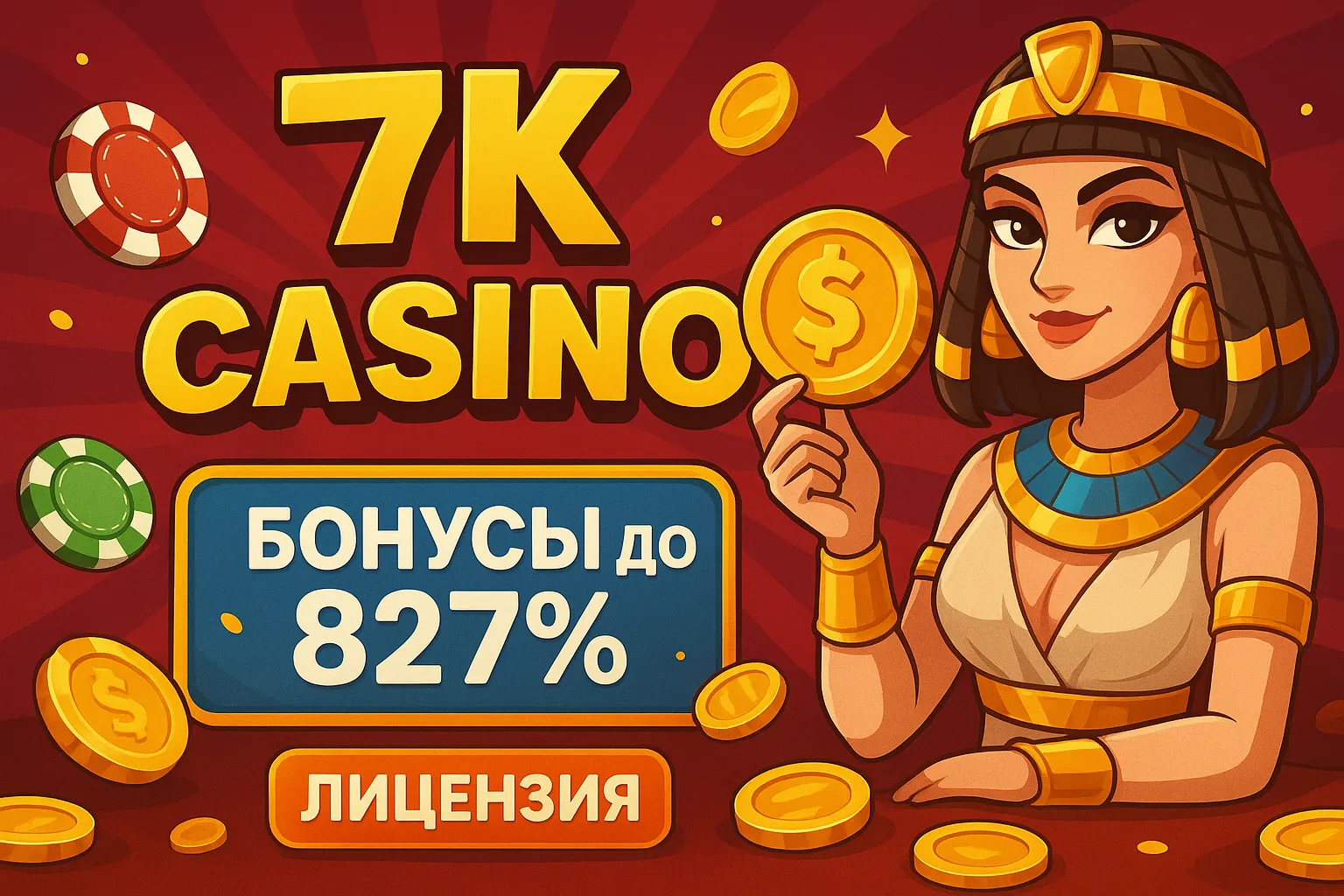 Бонусы и лицензия казино 7K